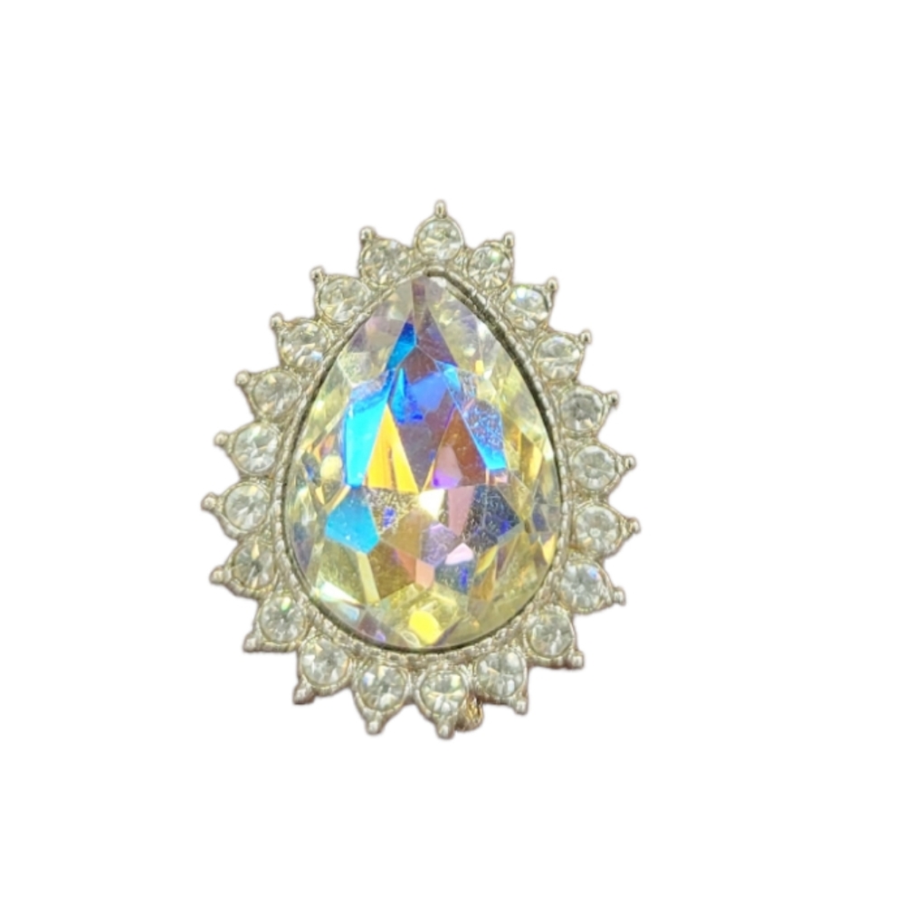 Crystal teardrop snap for snap jewelry